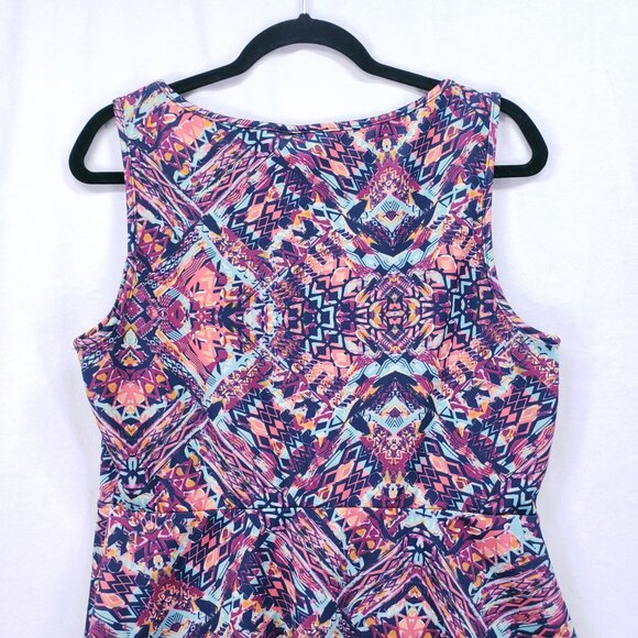 Torrid Multicolor Colorful Geometric Bold Kaleidoscope Fit n Flare Dress Size 0 - Picture 10 of 12